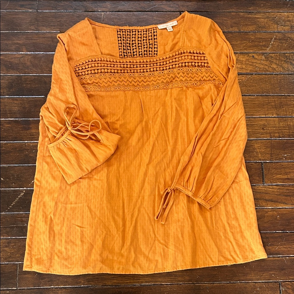 Skies Are Blue Orange Blouse